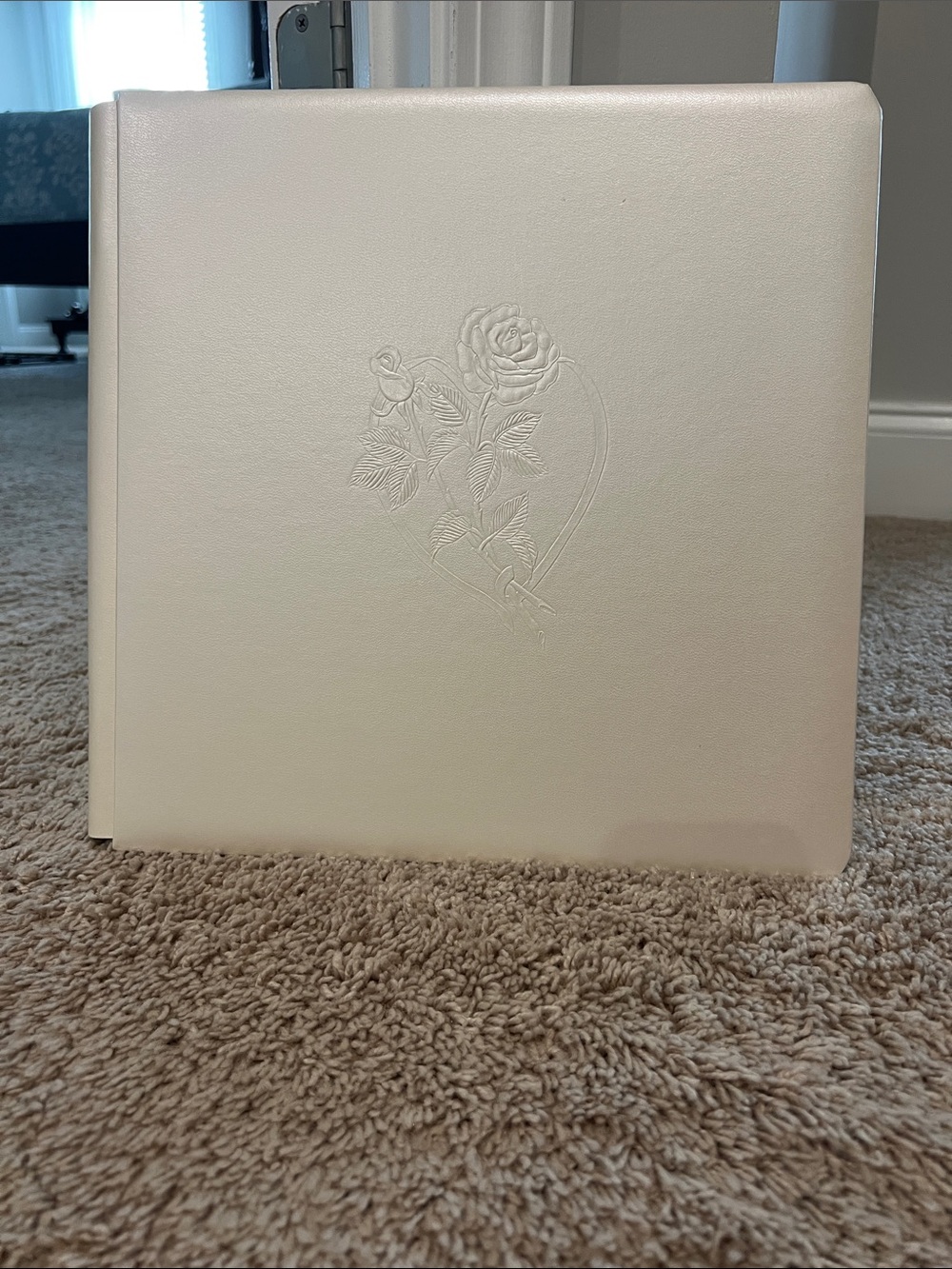 Ivory Rose Embossed 12x12 Wedding Photo Album